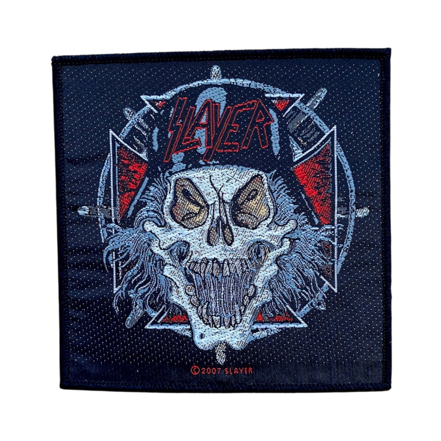 Slayer- Iron Cross Skull Woven Patch
