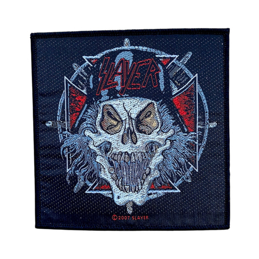 Slayer- Iron Cross Skull Woven Patch